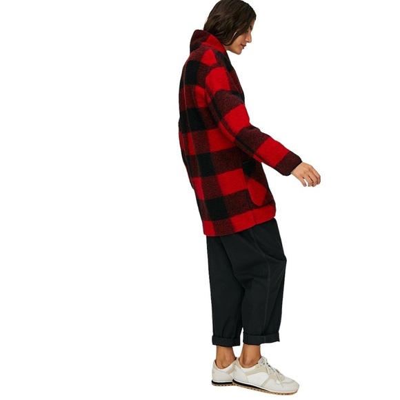 WILFRED Buffalo Check Wool Coat - Picture 3 of 15